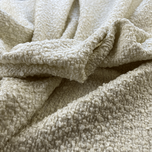 Joey White Boucle Curved Armchair